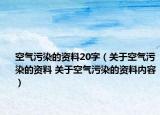 空气污染的资料20字（关于空气污染的资料 关于空气污染的资料内容）