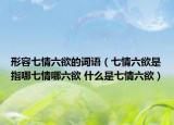 形容七情六欲的词语（七情六欲是指哪七情哪六欲 什么是七情六欲）