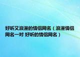 好听又浪漫的情侣网名（浪漫情侣网名一对 好听的情侣网名）