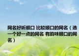 网名好听顺口 比较顺口的网名（选一个好一点的网名 有韵味顺口的网名）