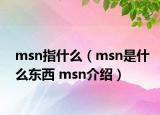msn指什么（msn是什么东西 msn介绍）