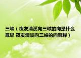 三峡（夜发清溪向三峡的向是什么意思 夜发清溪向三峡的向解释）
