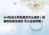dnf狂战士时装属性怎么选择（剑魔时装属性选择 怎么去选择呢）