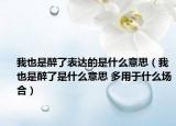 我也是醉了表达的是什么意思（我也是醉了是什么意思 多用于什么场合）