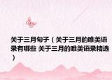 关于三月句子（关于三月的唯美语录有哪些 关于三月的唯美语录精选）