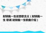 封锁我一生这首歌含义（封锁我一生 歌词 封锁我一生歌曲介绍）