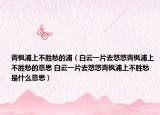 青枫浦上不胜愁的浦（白云一片去悠悠青枫浦上不胜愁的意思 白云一片去悠悠青枫浦上不胜愁是什么意思）