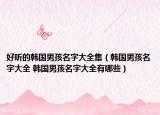 好听的韩国男孩名字大全集（韩国男孩名字大全 韩国男孩名字大全有哪些）