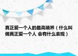 真正爱一个人的最高境界（什么叫做真正爱一个人 会有什么表现）