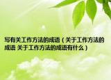 写有关工作方法的成语（关于工作方法的成语 关于工作方法的成语有什么）