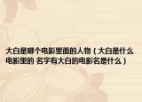 大白是哪个电影里面的人物（大白是什么电影里的 名字有大白的电影名是什么）