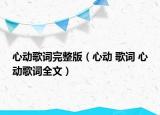 心动歌词完整版（心动 歌词 心动歌词全文）