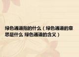 绿色通道指的什么（绿色通道的意思是什么 绿色通道的含义）
