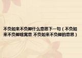 不负如来不负卿什么意思下一句（不负如来不负卿啥寓意 不负如来不负卿的意思）