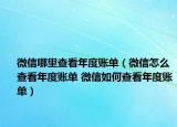 微信哪里查看年度账单（微信怎么查看年度账单 微信如何查看年度账单）