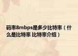 码率8mbps是多少比特率（什么是比特率 比特率介绍）