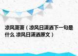 凉风萧萧（凉风日潇洒下一句是什么 凉风日潇洒原文）