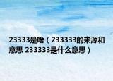 23333是啥（233333的来源和意思 233333是什么意思）