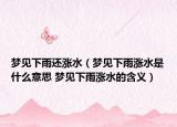 梦见下雨还涨水（梦见下雨涨水是什么意思 梦见下雨涨水的含义）