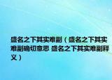 盛名之下其实难副（盛名之下其实难副确切意思 盛名之下其实难副释义）