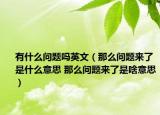 有什么问题吗英文（那么问题来了是什么意思 那么问题来了是啥意思）