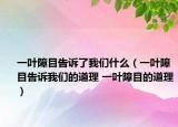 一叶障目告诉了我们什么（一叶障目告诉我们的道理 一叶障目的道理）
