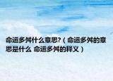 命运多舛什么意思?（命运多舛的意思是什么 命运多舛的释义）