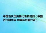 中国古代历史朝代表及时间（中国古代朝代表 中国历史朝代表）