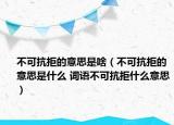 不可抗拒的意思是啥（不可抗拒的意思是什么 词语不可抗拒什么意思）