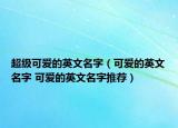 超级可爱的英文名字（可爱的英文名字 可爱的英文名字推荐）