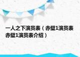 一人之下演员表（赤壁1演员表 赤壁1演员表介绍）