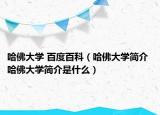 哈佛大学 百度百科（哈佛大学简介 哈佛大学简介是什么）