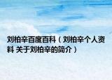 刘柏辛百度百科（刘柏辛个人资料 关于刘柏辛的简介）