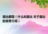 量比解释（什么叫量比 关于量比的意思介绍）