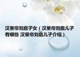 汉景帝刘启子女（汉景帝刘启儿子有哪些 汉景帝刘启儿子介绍）
