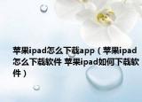 苹果ipad怎么下载app（苹果ipad怎么下载软件 苹果ipad如何下载软件）