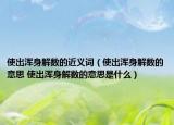 使出浑身解数的近义词（使出浑身解数的意思 使出浑身解数的意思是什么）