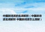 中国新诗派的名词解释（中国新诗派名词解释 中国新诗派怎么理解）