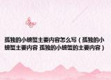 孤独的小螃蟹主要内容怎么写（孤独的小螃蟹主要内容 孤独的小螃蟹的主要内容）