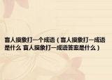 盲人摸象打一个成语（盲人摸象打一成语是什么 盲人摸象打一成语答案是什么）