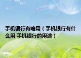 手机银行有啥用（手机银行有什么用 手机银行的用途）