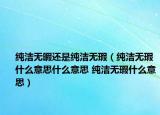 纯洁无暇还是纯洁无瑕（纯洁无瑕什么意思什么意思 纯洁无瑕什么意思）