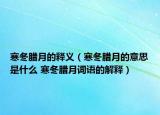 寒冬腊月的释义（寒冬腊月的意思是什么 寒冬腊月词语的解释）