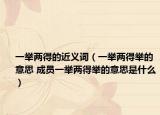 一举两得的近义词（一举两得举的意思 成员一举两得举的意思是什么）