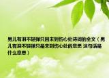 男儿有泪不轻弹只因未到伤心处诗词的全文（男儿有泪不轻弹只是未到伤心处的意思 这句话是什么意思）