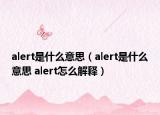 alert是什么意思（alert是什么意思 alert怎么解释）
