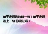 单于夜遁逃的前一句（单于夜遁逃上一句 你读过吗）