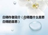 白翎作者简介（白翎是什么意思 白翎的意思）