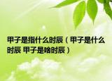 甲子是指什么时辰（甲子是什么时辰 甲子是啥时辰）