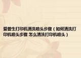 爱普生打印机清洗喷头步骤（如何清洗打印机喷头步骤 怎么清洗打印机喷头）